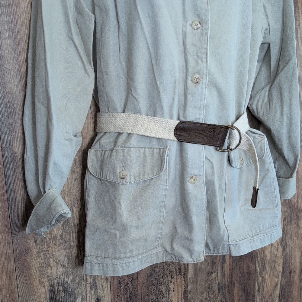 Gotcha Covered Tan Utility Jacket with Belt L                   F183 - Picture 3 of 7